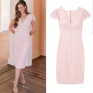 Gal meets glam scalloped lace sheath dress